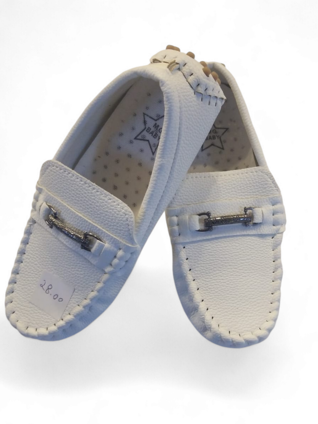 Mg baby white boy loafer formal shoes