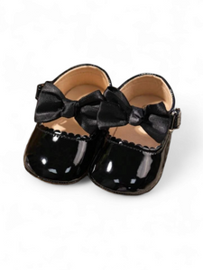 Lil Bow black baby shoes