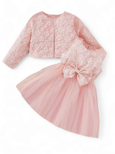 Pink dress & jacket girl set