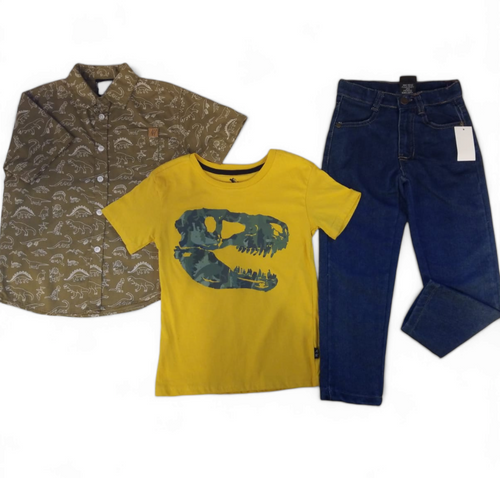 American hawk 3pc boys set 2 shirt & long jeans