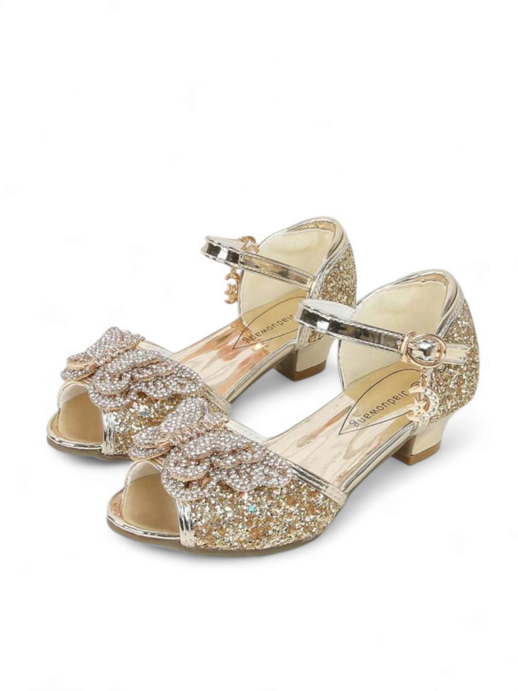 Butterfly  gold  girl formal shoes