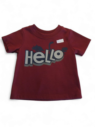 Garanimal  red hello boyb  baby shirt