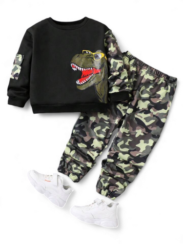 Camouflage dino boys set sweats