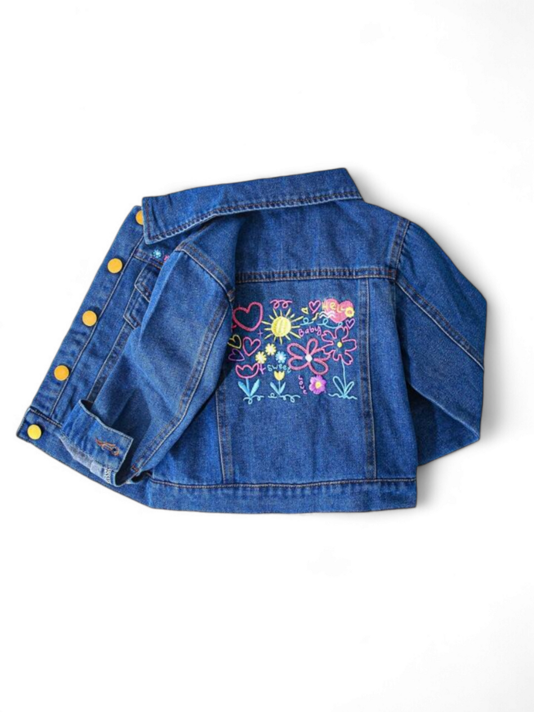 Floral girls jeans jacket