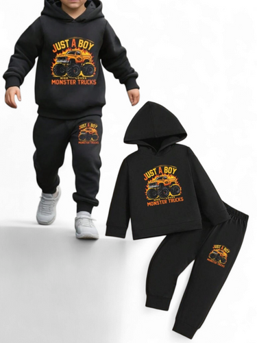 Just a boy  monsters truck boys set sweats