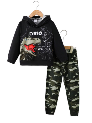 Camouflage Dino best world boy set sweats