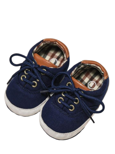 Blue lace tennis baby shoes