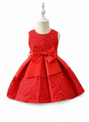 Classy girl red baby dress with bow