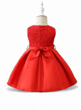 Classy girl red baby dress with bow