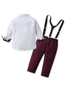 Boy formal set 2 piece set with suspenders