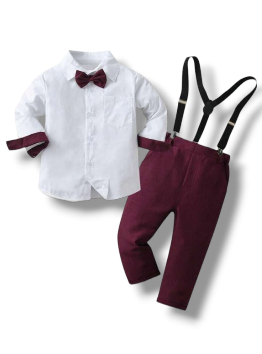 Boy formal set 2 piece set with suspenders