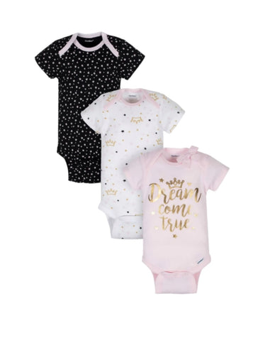 Gerber dream come true baby 3 pack onsies set