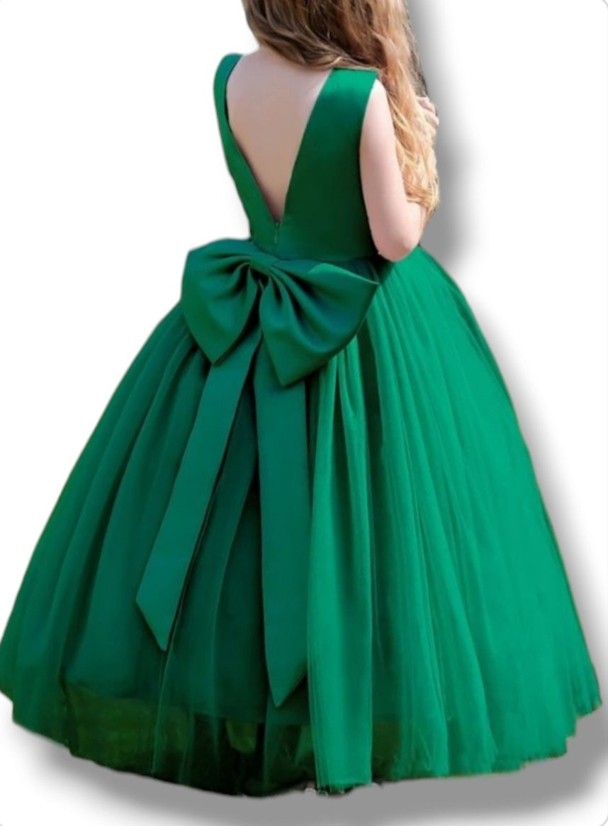 green formal girl dress tutu