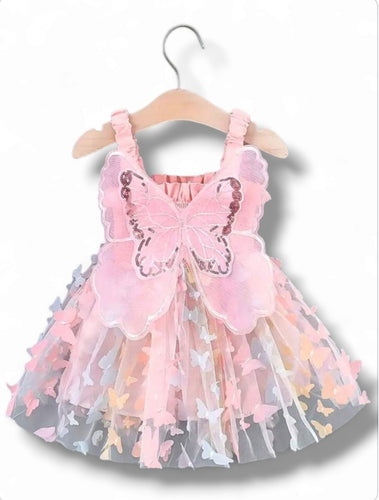 Butterfly pink baby dress