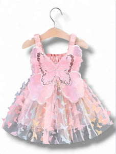 Butterfly pink baby dress