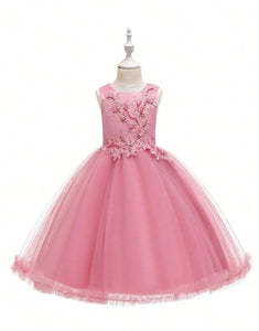 Baby pink formal girl dress