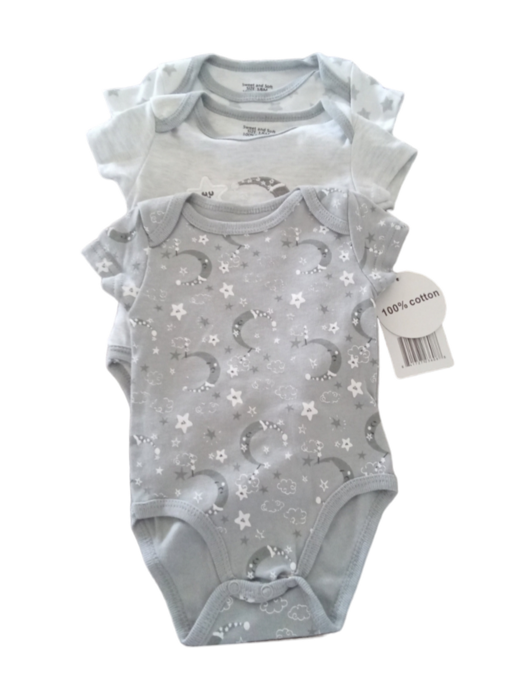 Sweet and soft 3pc  baby onsie set