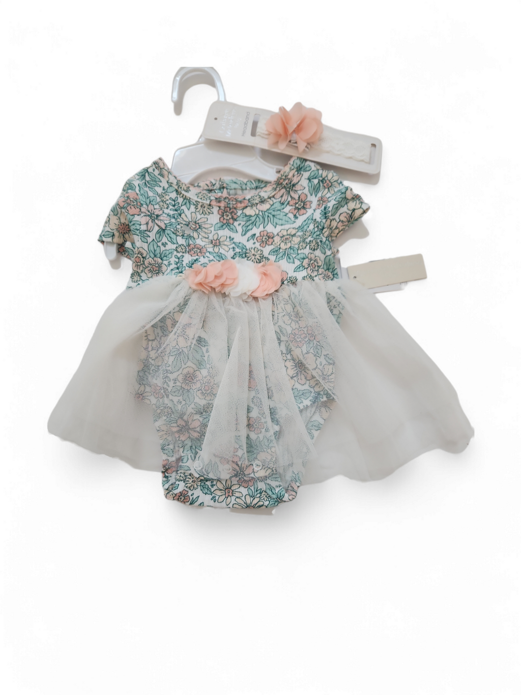 Catherine Mal baby dress romper with headband