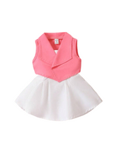 Baby pink vest & white cami dress baby set