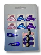 Dolphin and penguin hair clip set